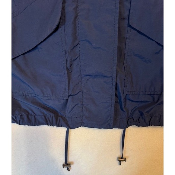 Eileen Fisher Organic Cotton Nylon Rain Jacket Blue Button Hooded Size‎ XL - Picture 4 of 13